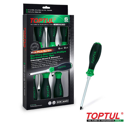 ست 6 عددی پیچ گوشتی ضربه خور تاپ تول TOPTUL سری حرفه ای مدل GFE-0602