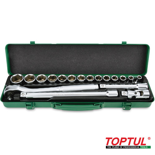 جعبه بکس 18 پارچه 1/2 اینچ 6پر تاپ تول TOPTUL مدل GCAD1820